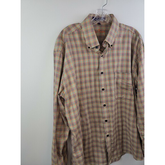 Alan Flusser Plaid Sleeve Button DownStriped Shirt Men's Large - Picture 4 of 11
